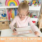 Desk Name Tags for Classroom – 36 Student Name Plates for Classroom Kindergarten, Preschool, 1st, 2nd & 3rd Grade, 14.5 x 4in Teacher Nameplates for Student Desks, Crayon Nametags