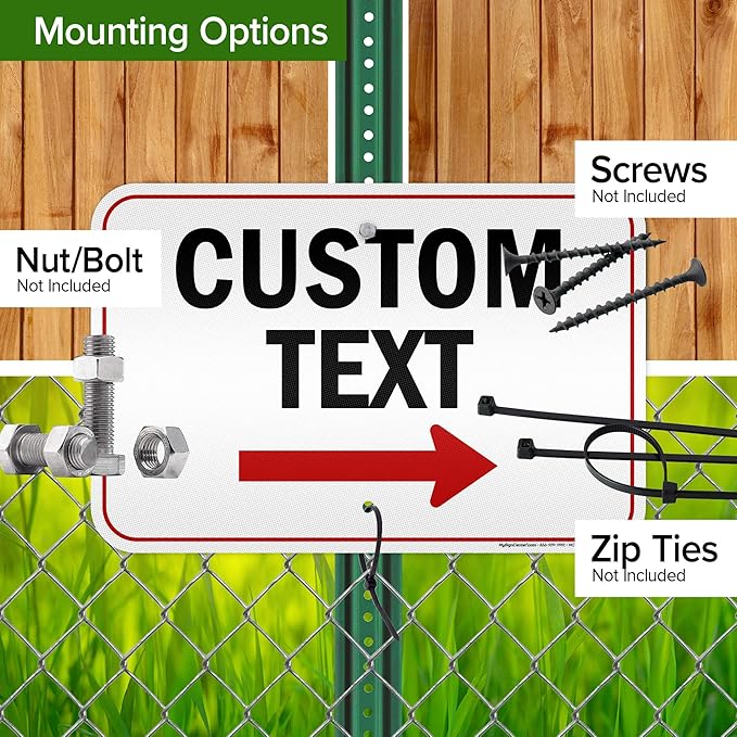 Custom Arrow Directional Sign by My Sign Center - Right Arrow, 12x18 Inches, 3M EGP Reflective, Rust Free .063 Aluminum, Fade Resistant, Made in USA