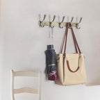 SKOLOO Modern Metal Wall Coat Rack with 5 Hooks, Sturdy Wall Hook Rack for Hanging Jacket, Clothes, Hat, Bronze