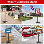 VAIIGO Heavy Duty Sign Holder Stand 11x17 Inch - Pedestal Floor Standing Sign Holder with Weighted Base - Vertical & Horizontal Poster/Menu Stand for Indoor/Outdoor Business Store Advertising, Black