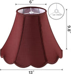 GOSO Set of 1 Elegant Leaf Scalloped Lamp Shade Burgundy, 6×13×9.8 Inch Spider Bell Lamp Shade for Table Lamp,Floor Lamps Replac Braids with Petal Edges,Easy Assembly Art Decor Shades for Bedroom