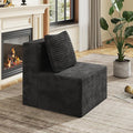 WLIVE 32'' Boneless Couch for Living Room, Modular Sectional Sofa, Cloud Memory Foam Couch L Shape with Chaise, Black