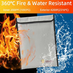 2 Pcs Fireproof Document Bag (15 x 11 inch), Waterproof Fireproof Money Bag for Cash with Zipper, Fire Safe Envelope Bag for Cash, Valuables, Legal Documents