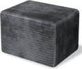 WLIVE Pouf Ottoman Foot Rest, Square Bean Bag Ottoman Coffee Table for Living Room, Grey