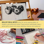U.S. Art Supply 9”x12 Premium Heavy-Weight Paper Spiral Bound Sketch Book: 90 Pound (160gsm), 30-Sheet Drawing Pad (2 Pack)