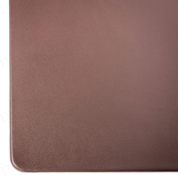 Dacasso 24" x 19" Chocolate Brown Leatherette Luxury Desk Mat Blotter w/Out Side Rails for Writing - Executive Desk Surface Protector