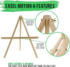 U.S. Art Supply 20" Natural Wood Tabletop Easel (2 Pack) - Adjustable A-Frame Canvas Stand for Painting Party & Signs - Table Top Easel for Painting, Canvas Holder, Crafts, Photos, Pictures