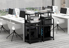 Fannova Printer Stand with Adjustable Shelf, 4 Tier Large Tall Printer Table with Wheels for Home Office Storage and Organization, Rolling Stand Cart for Computer Tower CPU Shredder, Black
