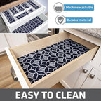 Drymate Premium Luxury Shelf & Drawer Liner, Thick Cushioned Fabric, Non-Adhesive, Absorbent, Waterproof, Slip-Resistant, Liners for Kitchen Cabinets, Cupboards (USA Made)(12”x59”)(2-Pack)(Indigo)