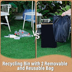 efluky Recycling Bin for Kitchen 26 Gallon, 100L Recycle Bin with 2 Removeable and Reusable Inner Bag, Large Recycling bin with lid for Bottle Can Plastice Stickers (Black)