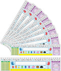 Carson Dellosa Education 30PC Quick Stick Name Plate Set offers alphabet charts, number lines, a 100 chart, a ruler, and clear labels that support organized desks and help students develop skills well