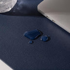 Nekmit Leather Desk Blotter Pad 36 x 20 Inches, Flat, Non-Slip, Waterproof, Blue