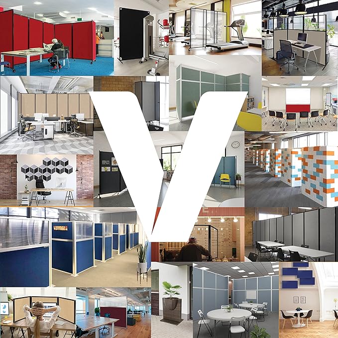 Versare Workstation Partition | Portable Wall Divider | Modern Office Cubicle | Free Standing Privacy Screen | Flexible Work Space | 66" x 70" W/Window, Lime Green Fabric Panels