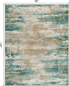 GENIMO 8x10 Area Rugs, Modern Living Room Rugs, Large Machine Washable Rug Non-Slip, Soft Pet Friendly Rugs for Bedroom, Playroom, Dining Room, Emerald Ripples