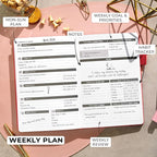 Clever Fox Planner – Undated Weekly & Monthly Planner for Productivity, Time Management & Goals – Organizer Journal – A5 (Red)