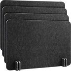 Fabbay 4 Pcs Acoustic Freestanding Desk Divider Desk Partition 16 x 24 Inch Table Freestanding Up Privacy Panel Visual Distraction and Noise Reducing for Office Furniture Classroom (Black Gray)