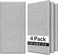 Olanglab Fiberglass Acoustic Wall Panels 4 Pack, 11.8'' x 23.6'' Sound Panels, Fabric Wrapped Sound Proof Panels for Walls (Light Gray)