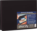 HG Concepts Art Photo Storage Box Eternity Archival Clamshell Box For Storing Artwork, Photos & Documents Deluxe Acid-Free Sturdy & Lined With Archival Paper - [Black - 12" x 16"]