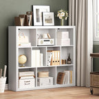 BORNOON Book Shelf with 10-Cube, 43” Wide Bookshelf with Anti-Tip Device, 38” Tall Open Bookcase, Modern Display Organizer Book Case for Home Office, Entryway, Living Room, Bedroom, Study Room