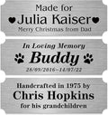 Personalized Name Plates, Silver Engraved Plaque, Stainless Steel Trophy Plates Engraved, Custom Name Plate with Adhesive Backing or Screws, 6" W x 2" H