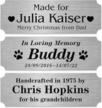 Personalized Name Plates, Silver Engraved Plaque, Stainless Steel Trophy Plates Engraved, Custom Name Plate with Adhesive Backing or Screws, 6" W x 2" H
