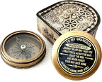 Gift for Grandson Brass Compass Engraved Quote | Memory Present to My Grandson Birthday, Baptism, Graduation, Confirmation, Love, Gift idea by Grandpa Grandma