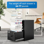 BYNSOE 2 Drawer File Cabinet with Lock Vertical Filing Storage Cabinet Office Home Steel Vertical File Cabinets for Letter Size File Cabinet Locked,Assembly Required