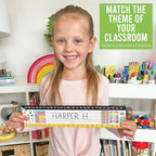 Desk Name Tags for Classroom -25 Student Name Plates for Classroom Kindergarten, Preschool, 1st, 2nd & 3rd Grade, 13x3 Teacher Nameplates for Student Desks, Colorful Nametags