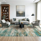 GENIMO 8x10 Area Rugs, Modern Living Room Rugs, Large Machine Washable Rug Non-Slip, Soft Pet Friendly Rugs for Bedroom, Playroom, Dining Room, Emerald Ripples