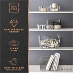 BINO | Plastic Storage Bins, X-Large - 2 Pack, Clear | THE SOHO COLLECTION | Pantry Organizers and Storage Containers Fridge Organizer Bins Kitchen Cabinet Organizer Medicine Cabinet Organizer Bin