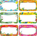 300 Pcs Name Tag Label Sticker in 6 Designs with Perforated Line for School Office Home (3.5"x2.2" Each) …