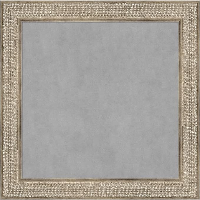 Amanti Art Silver Framed Magnetic Board 30x30 Medium Vision Board for use with Magnets, 100% Metal Sheet to Display Items as Office Decor or for Home Organization in mudroom, Kitchen or Kids Room