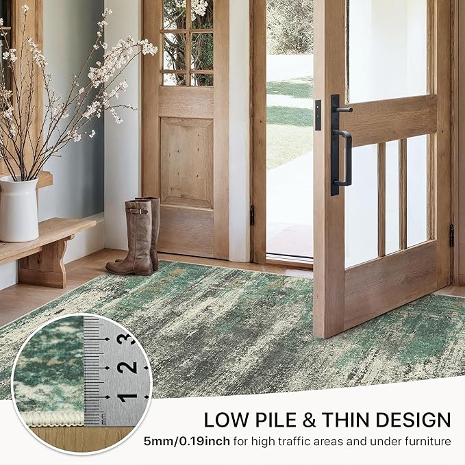 GENIMO 8x10 Area Rugs, Modern Living Room Rugs, Large Machine Washable Rug Non-Slip, Soft Pet Friendly Rugs for Bedroom, Playroom, Dining Room, Sage Green
