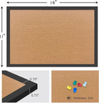 Yunihome Cork Bulletin Board, 11x14 Inches Hanging Cork Board Wooden Framed with Pins for Wall, Dorm Room, Office, Home Decor – Natural Cork & Black Frame