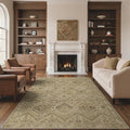 GENIMO 6x9Area Rugs for Living Room, Machine Washable Non Slip Vintage Rugs, Low Pile Lightweight Print Rug for Bedroom, Dining Room, Home Office, Tan Brown