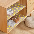 Lemon Print Shelf Liner for Kitchen Cabinets - Non-Adhesive Drawer Liner, Non-Slip Refrigerator Liner, Waterproof Fridge & Pantry Mat - Easy to Cut & Clean