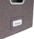 Internet's Best Collapsible File Storage Organizer with Lid - Decorative Linen Filing & Storage Office Box – Hanging Letter/Legal Folder – Home Office Bins Cabinet – Grey Container - 2 Pack