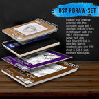 U.S. Art Supply 4-Pad Sketch Book and Drawing Paper Set (242 Sheets) - Sizes (5.5 x 8.5 and 9 x 12 Inch) Spiral Bound, Artist Drawing Pads for Mixed Media