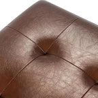 Asense 17 Inch Faux Leather Ottoman with Storage, Square Ottoman Footstool Upholstered Footrest for Couch Entryway Bedroom Living Room, Coffee