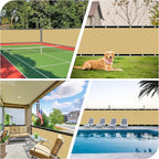 iCover 4x25ft Privacy Screen Fence, Outdoor Fencing Panels, Garden Windscreen Mesh Shade Sail Net Barrier, Include Reinforced Bindings and Brass Grommets Cable Zip Ties,Sand