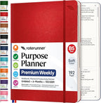 Roterunner Purpose Planner Notebook B5 7.5”x9.8” Undated 2026 Daily Weekly and Monthly Productivity Goal Setting Tool for Work Home ADHD for Adults Self Care Journal