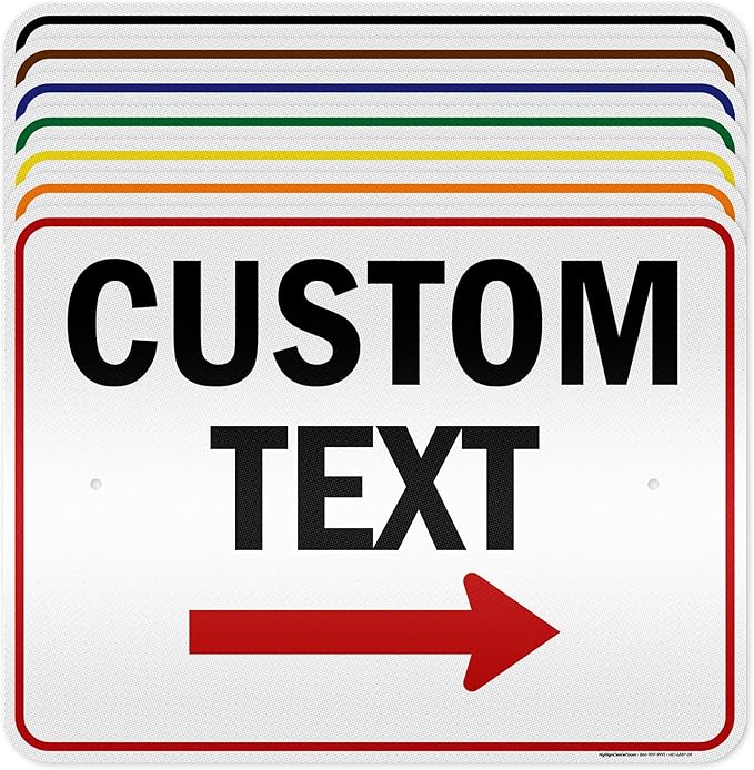 Custom Arrow,Custom Directional Sign, Right Arrow, 18x24 Inches, 3M EGP Reflective, Rust Free .080 Aluminum, Fade Resistant, Made in USA by My Sign Center