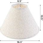 GO&SO Large Lamp Shades Set of 2 Oatmeal Beige Linen Lamp Shade, 6.5" Top x 16.3" Bottom x 10.5" Height, Replacement Lamp Shades for Table Lamps,Spider Empire Lamp Cover Handcrafted, Assembly Required