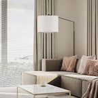 GO&SO Natural Linen Medium Drum Lamp Shades 13" Top x 13" Bottom x 10" High (Spider) Modern Beige Gray Lampshade for Table Lamps Bedside Lamps -Assembly Required - By GO&SO