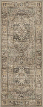 GENIMO Runner Rug 2x5 Non Slip Machine Washable Hallway Runner Vintage Rug, Low Pile Lightweight Rugs for Entryway, Hallway, Kitchen and Corridor, Chestnut Brown