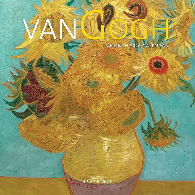 Graphique 2026 Van Gogh Mini Wall Calendar | 7” x 7” | Thick Paper | Home & Office Organizer | Large Monthly Grid | 3 Languages & Marked Holidays | 4 Month Preview Page for 2027