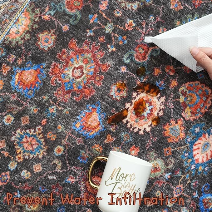 Rugcomf Runner Rug for Hallways Kitchen Rug Non Slip 2'6''x8' Washable Rugs with Rubber Backing Soft Carpet Runner for Hallways, Kitchen, Laundry, Bedroom, Bathroom (Dark Espresso)