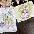 Wanderings Handmade A6 Cream Mixed Media Paper with Deckle Edge - 4x6-150 GSM -Colored Cold Press Textured Paper Made with Recycled Cotton for Crafts Card Making Sketching Watercolor - 50 Sheets