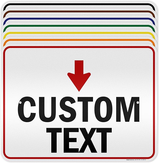 Custom Arrow,Custom Directional Sign, Down Arrow,18x24 Inches, 3M EGP Reflective, Rust Free .080 Aluminum, Fade Resistant, Made in USA by My Sign Center
