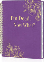 SUNEE End of Life Planner - I'm Dead Now What Planner for Seniors & Family Legacy, Large Print Spiral-Bound Estate Planning Organizer with Tabs - Final Wishes, Passwords & Funeral Planning, A4, Purple